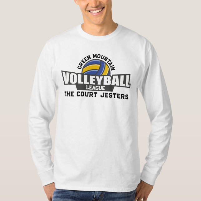 T-shirt Équipe de volleyball personnalisée Nom Club Ligue (Devant)