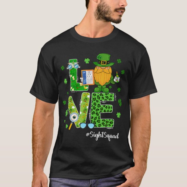 T-shirt Équipe de vue Saint-Patrick Gnome Optométriste Opt (Devant)