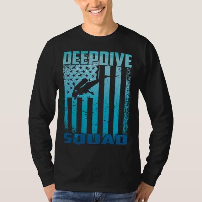T-shirt Équipe DeepDive Drapeau américain Plongée sous-mar (Devant)