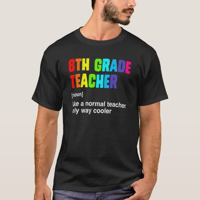 T-shirt Équipe Définition d'un professeur de huitième Hell (Devant)