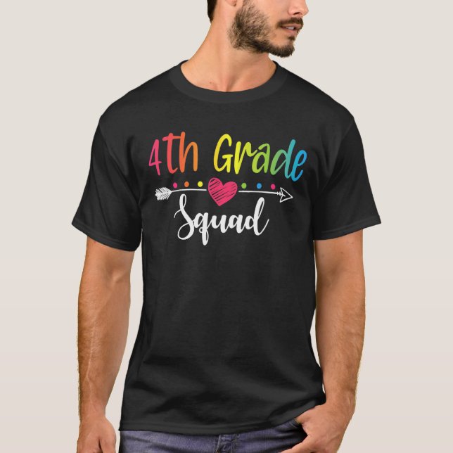 T-shirt Équipe d'élèves de 4e année Première équipe d'ense (Devant)