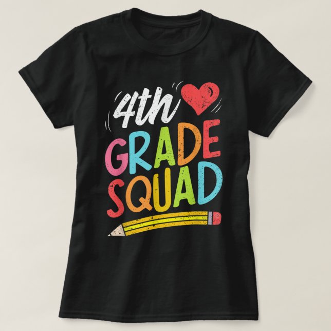 T-shirt Équipe d'élèves de 4e année Quatrième enseignant R (Design devant)
