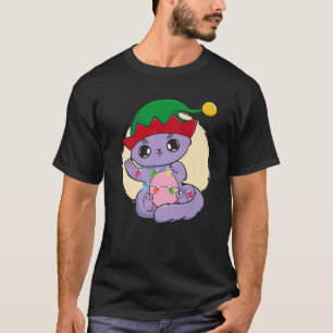T-shirt Équipe d'elfe de Noël Chat Chibi Neko Anime Kawaii