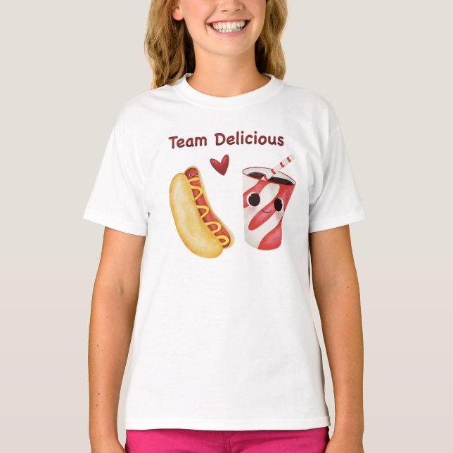 T-shirt Équipe Délicieux Nourriture Mignonne pour  (Devant)