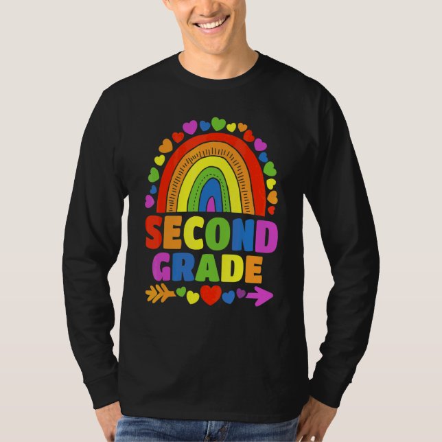 T-shirt Équipe d'enseignants arc-en-ciel de 2e année Équip (Devant)