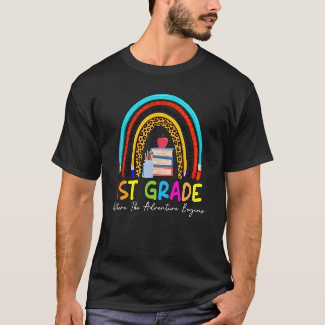 T-shirt Équipe d'enseignants de 1re année en arc-en-ciel É (Devant)