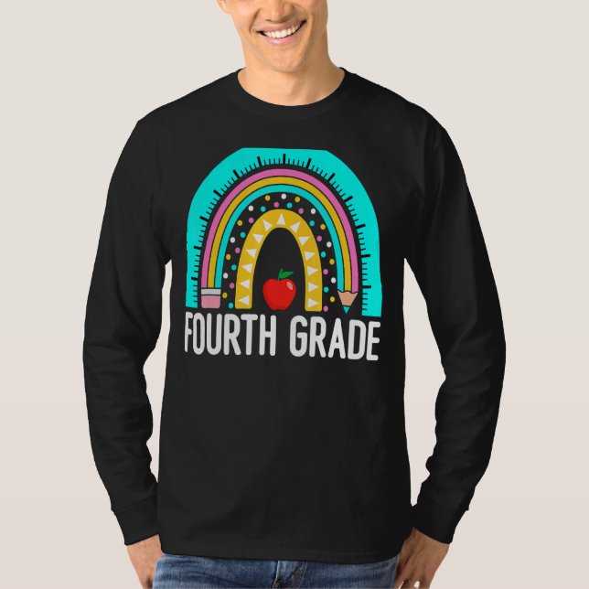 T-shirt Équipe d'enseignants de 4e année de l'arc-en-ciel  (Devant)