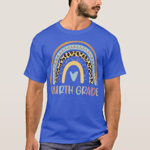 T-shirt Équipe d'enseignants de 4e année Leopard Arc-en-ci