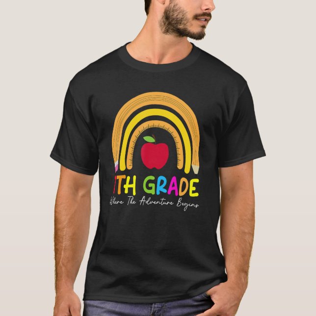 T-shirt Équipe d'enseignants de 7e année de l'arc-en-ciel (Devant)