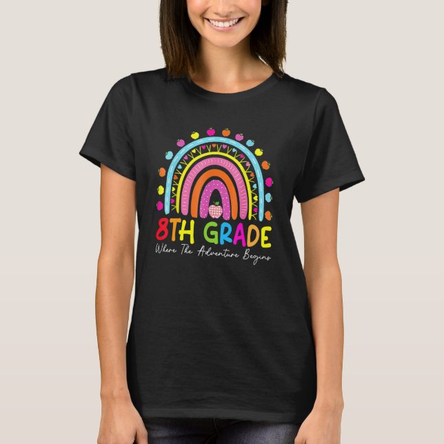 T-shirt Équipe d'enseignants de 8e année de l'arc-en-ciel (Devant)