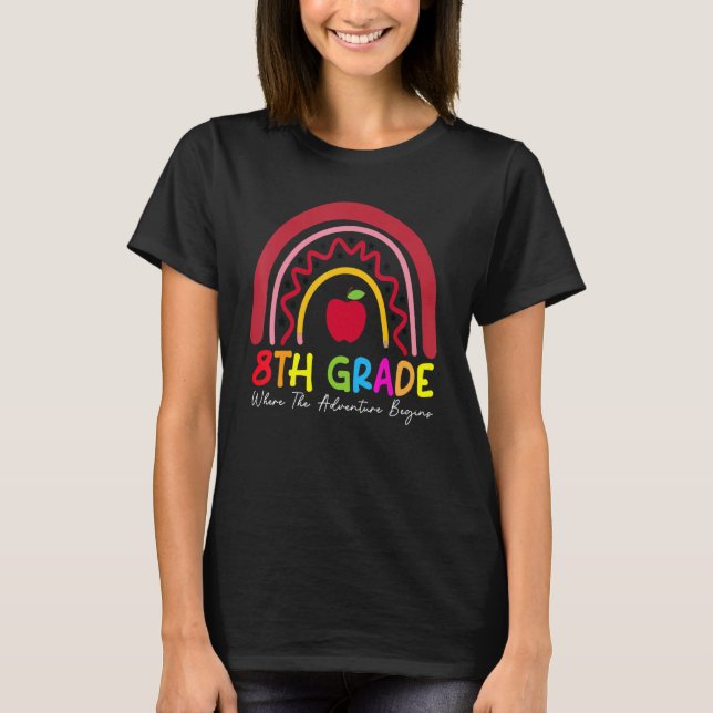 T-shirt Équipe d'enseignants de 8e année de l'arc-en-ciel (Devant)