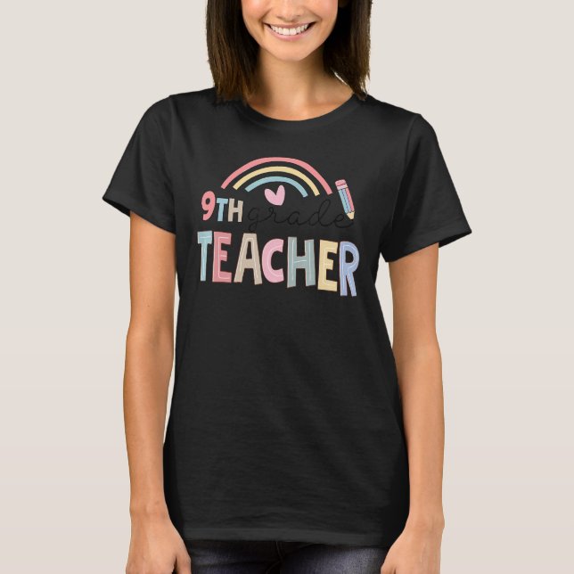 T-shirt Équipe d'enseignants de 9e année Escadron de 9e an (Devant)