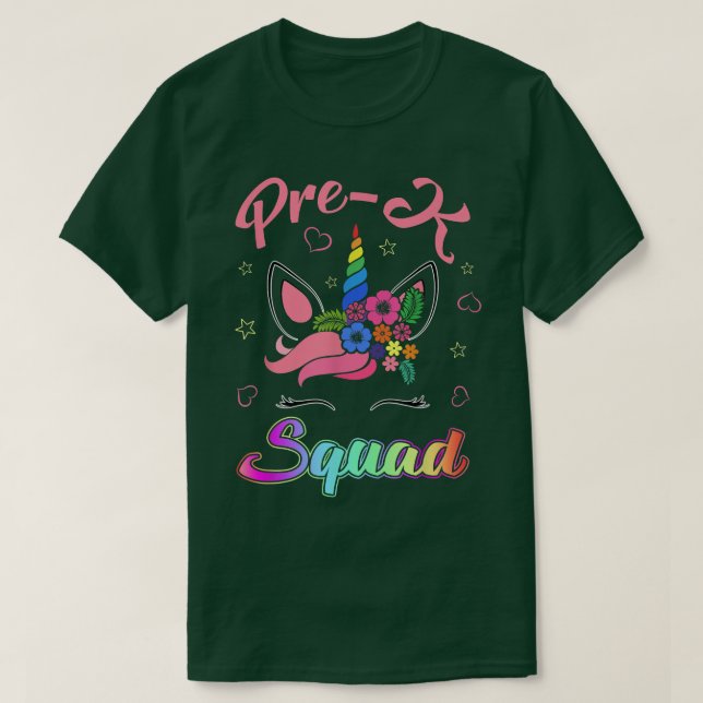T-shirt Équipe D'Enseignants De L'Équipe De Prek Unicorn R (Design devant)