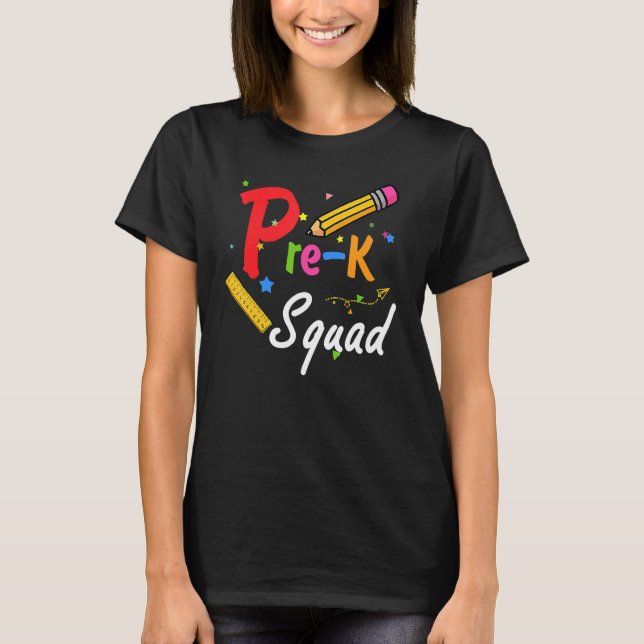 T-shirt Équipe d'enseignants de l'équipe Pré K Équipe d'en (Devant)