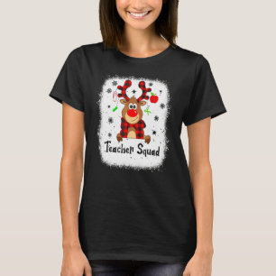 T-shirt Équipe d'enseignants décolorés Renne Rouge Carreau