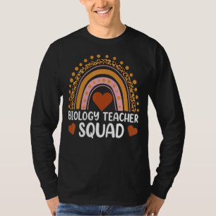 T-shirt Équipe d'enseignants en biologie Leopard Arc-en-ci