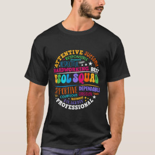 T-shirt Équipe d'enseignants et d'élèves Esol Squad de ret