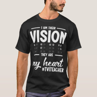 T-shirt Équipe d'enseignants malvoyants Mon cœur Vit Ensei