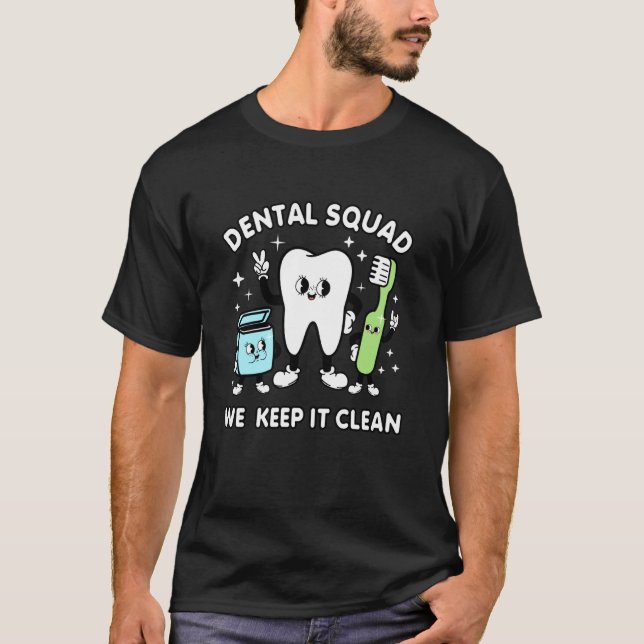 T-shirt Équipe dentaire Conception d'hygiène buccale migno (Devant)