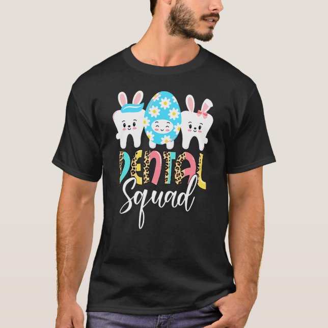 T-shirt Équipe Dentaire Lapins Dents Mignonnes Assistante  (Devant)