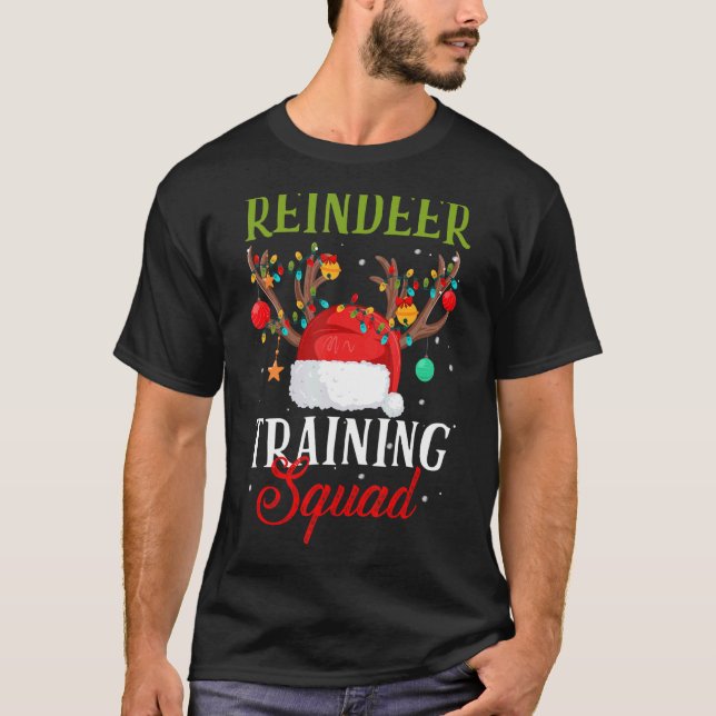 T-shirt Équipe d'entraînement des rennes de Noël Fa (Devant)
