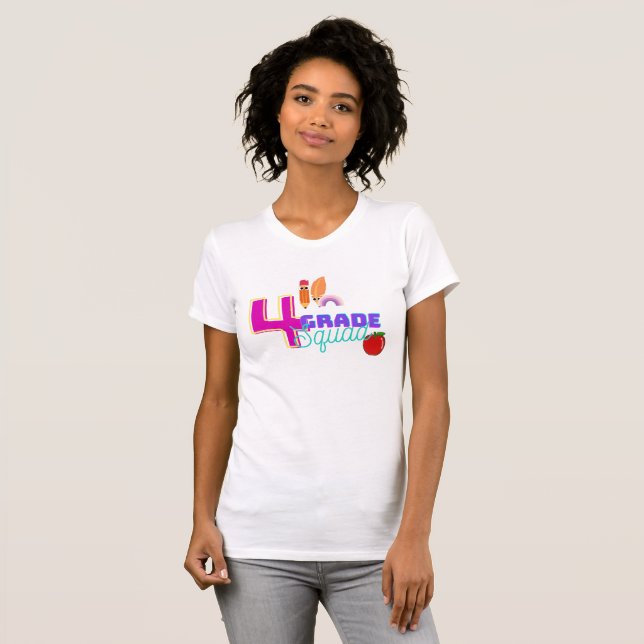 T-shirt Équipe d'équipes de cool de 4e année (Devant entier)