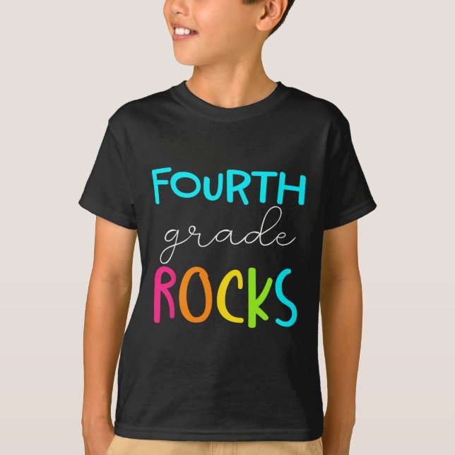 T-shirt Équipe des Rocks de 4e année Enseignant de 4e anné (Devant)