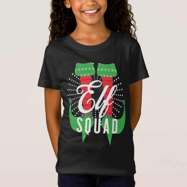 T-Shirt Équipe des Talons Elf Noël Vacances (Devant)