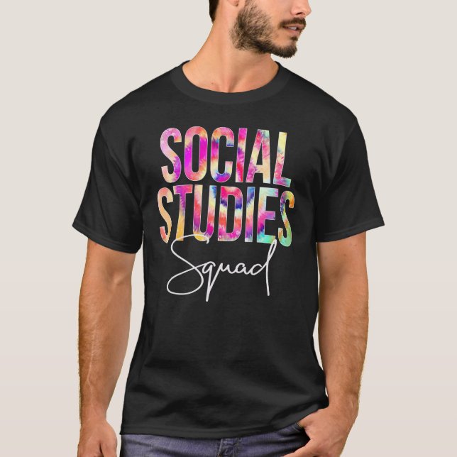 T-shirt Équipe D'Études Sociales Tie Dye Retour À L'École  (Devant)