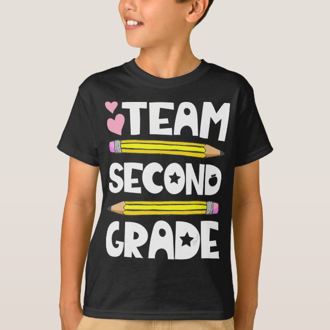 T-shirt Équipe Deuxième Année Amusement 2E Retour À L'Écol (Devant)
