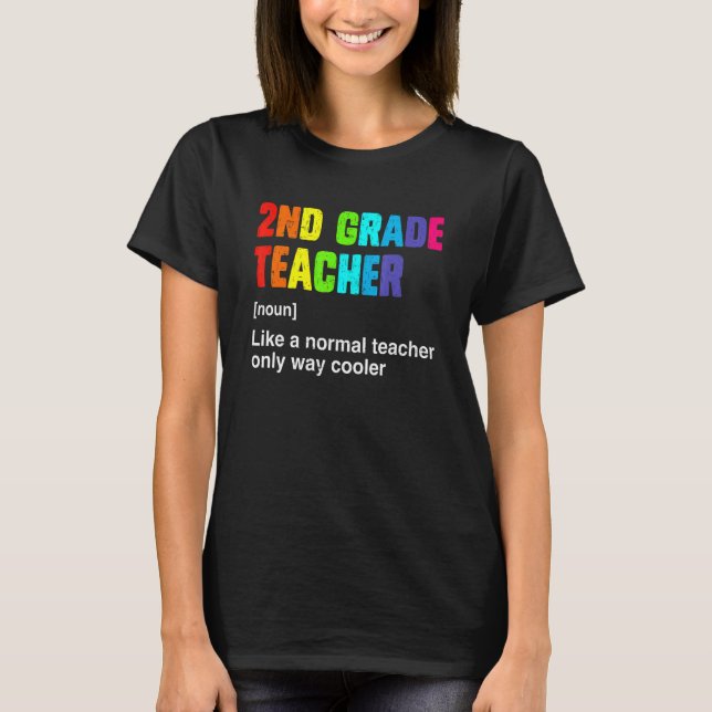 T-shirt Équipe Deuxième Classe Enseignant Définition Bonjo (Devant)