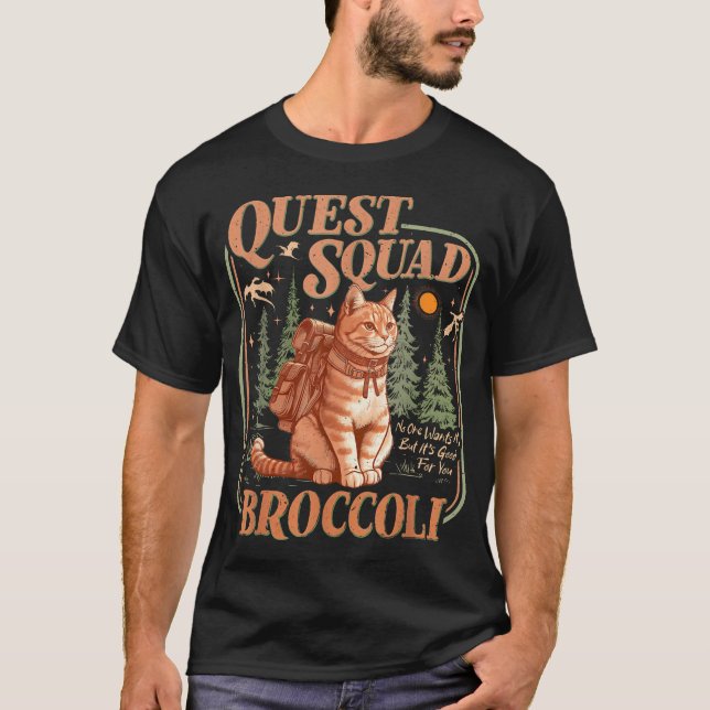 T-shirt Équipe d'Imaginaire de quêtes Broccoli Chat de cha (Devant)