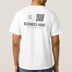 T-shirt Équipe d'impression des deux côtés Mens QR Code Lo