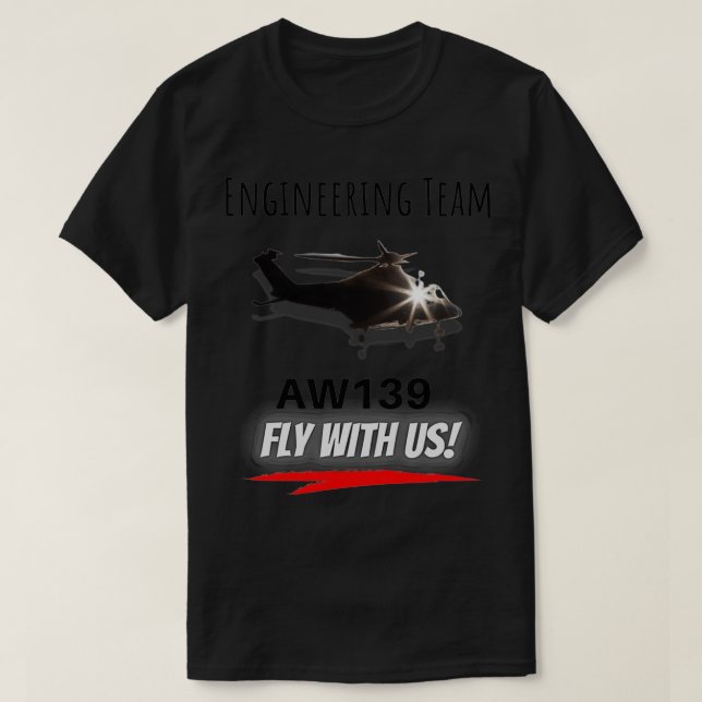 T-shirt Équipe d'ingénierie AW139 (Design devant)