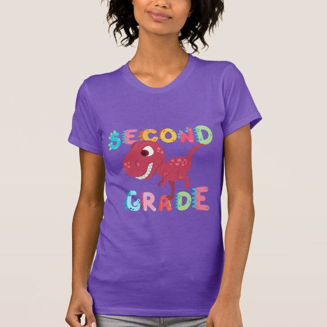 T-shirt Équipe Dinosaur 2e année Garçons école enfants (Devant)