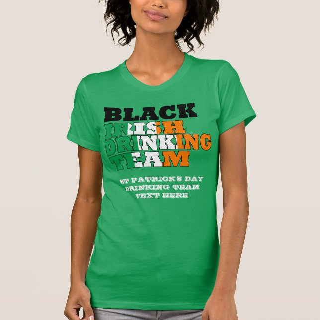 T-shirt Équipe d'Irlande noire (Devant)