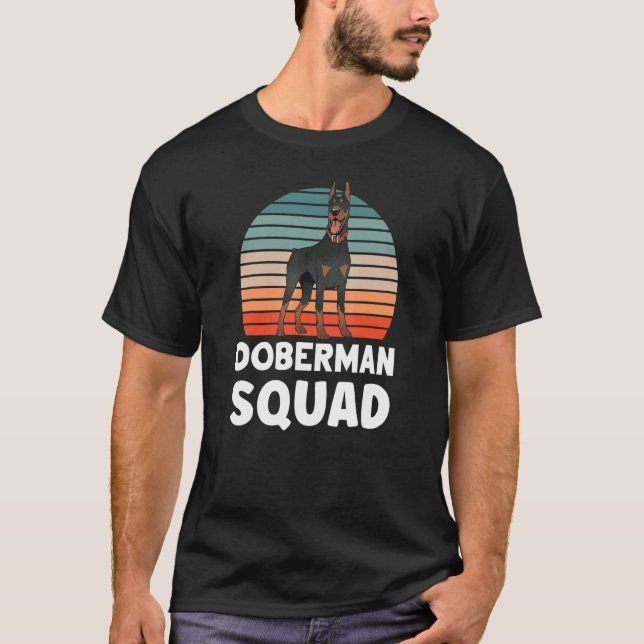 T-shirt Équipe Doberman Dobermans Chien Pinscher Mignon (Devant)