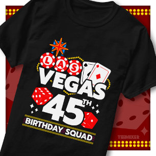 T-shirt Équipe du 45e anniversaire de Vegas : Soirée au ca