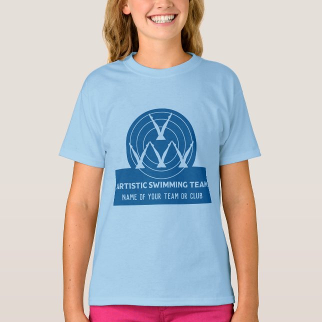 T-shirt Équipe du club de natation artistique synchronisée (Devant)