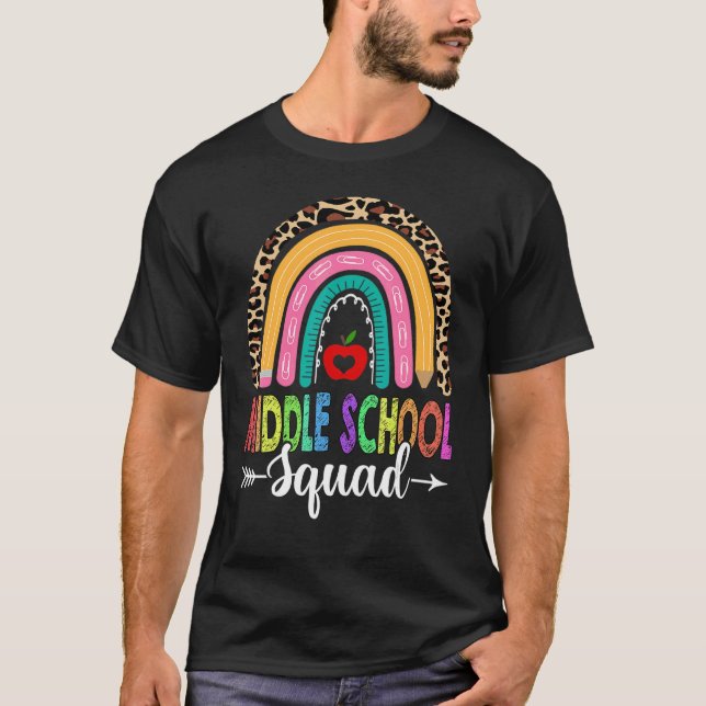 T-shirt Équipe du collège Arc-en-ciel Leopard enseignant r (Devant)