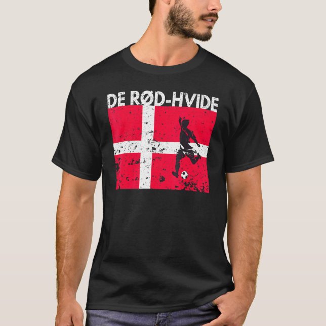 T-shirt Équipe Du Danemark De Football Fan Jersey Soccer D (Devant)