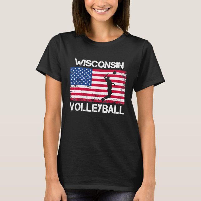 T-shirt Équipe du Wisconsin de volleyball (Devant)