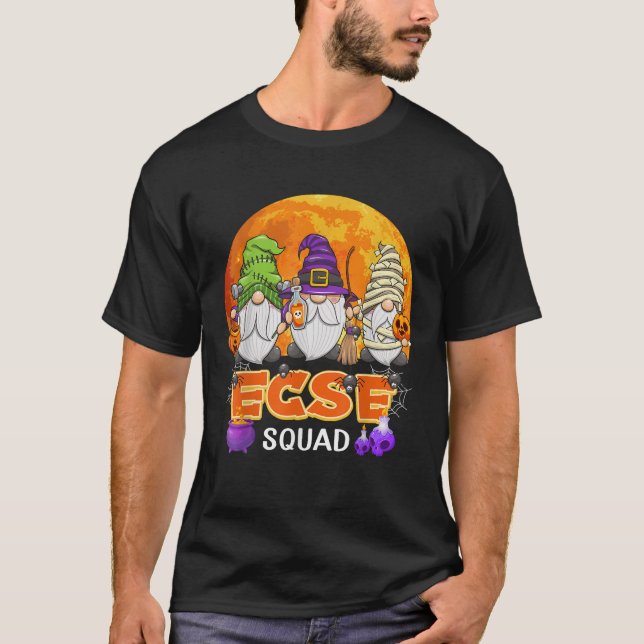 T-shirt Équipe ECSE Halloween ECSE Professeur Gnome Corres (Devant)