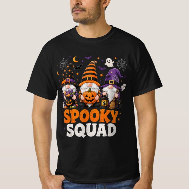 T-shirt Équipe effrayante Gnome d'Halloween (Devant)
