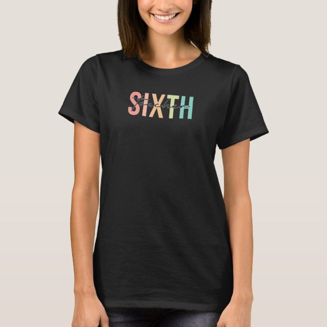 T-shirt Équipe Enseignant 6e année Bonjour Enseignant 6e a (Devant)