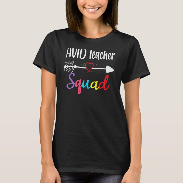 T-shirt Équipe Enseignante Avid Retour À L'École Fournitur (Devant)