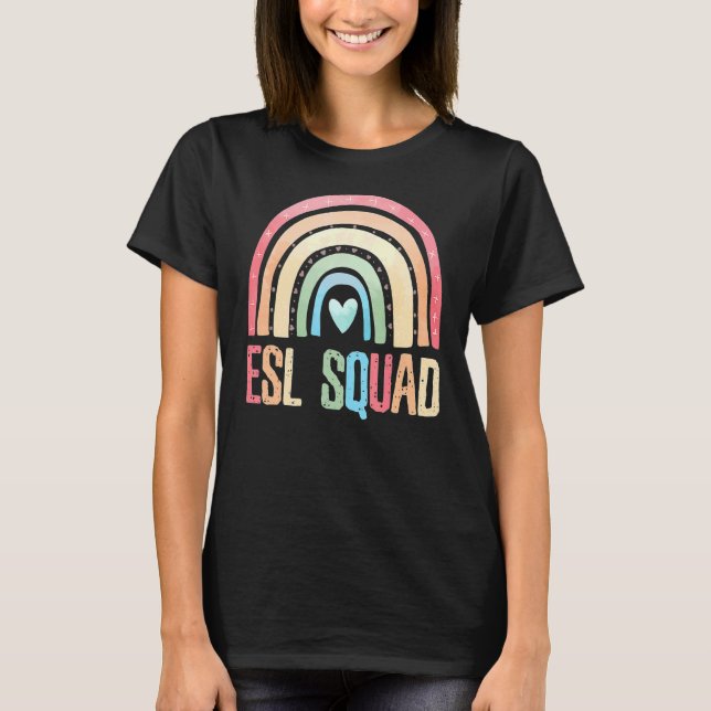 T-shirt Équipe Enseignante Esl Squad Retour À L'École Angl (Devant)
