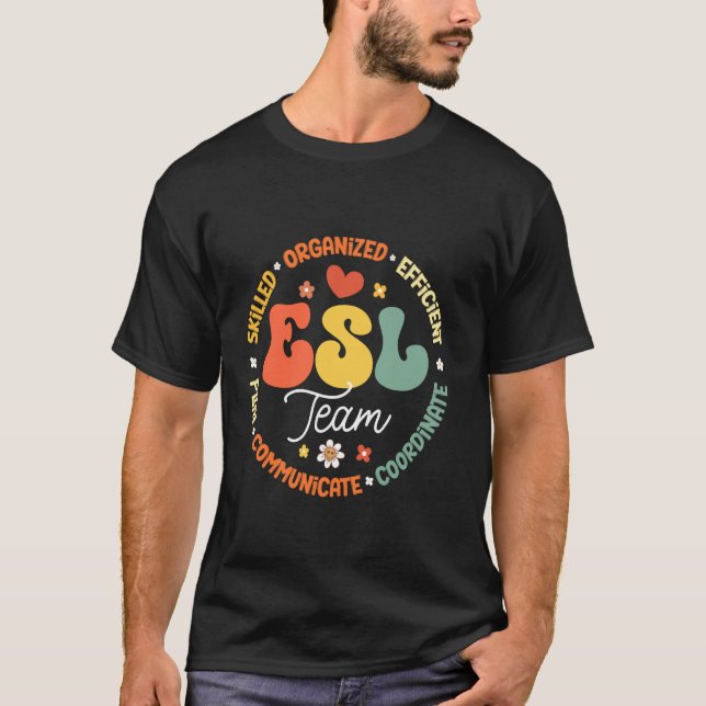 T-shirt Équipe ESL Enseignant L'Anglais Comme Escadron De  (Devant)
