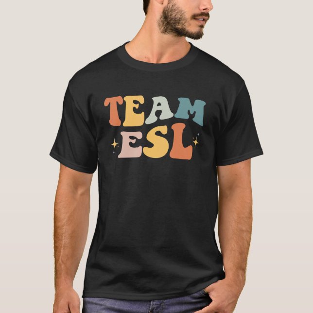 T-shirt Équipe Esl Esol Enseignant Retro Étudiant Retour À (Devant)