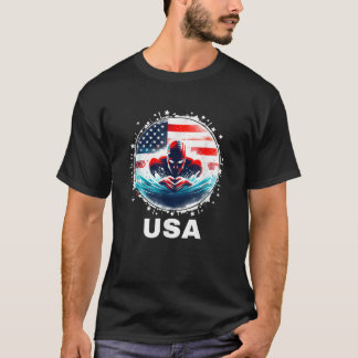 T-shirt Équipe États-Unis Vêtements nage américain